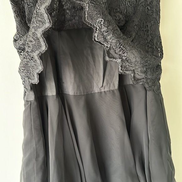 Vintage 80s 90s Black Lace Tiered Dress Size 15-16 by A La Carte California - Picture 4 of 8